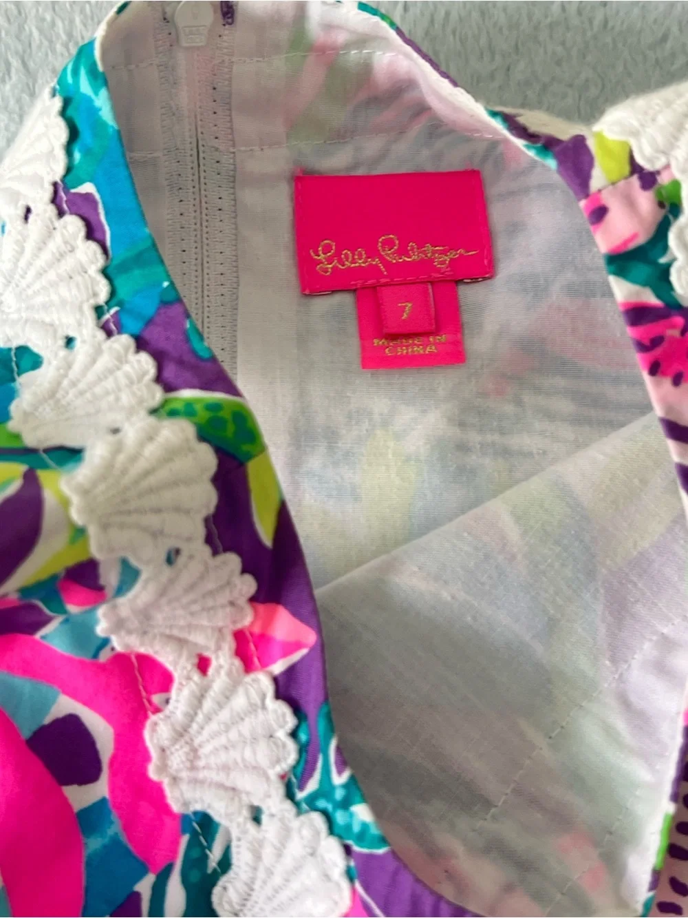 Lilly Pulitzer Shift dress party all the tide Girl size 7